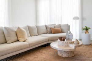 Boucle Globewest Lounge and vintage objects.