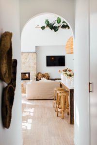 An arched hallway.