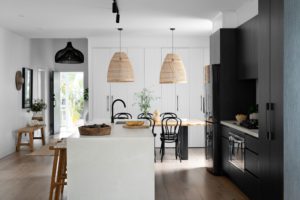 A kitchen and dining area all styled for an Inside Out Magazine Shoot.