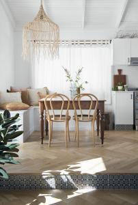 A vintage dining table setting.