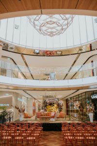 A Style Lounge area is set up in a shopping centre on a large stage.