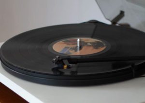 A close up shot of a Record Player.